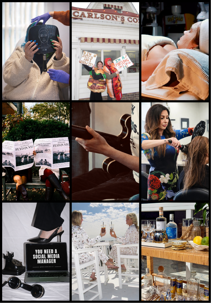 Collage of recent social, brand, and content work by Kielan Oday